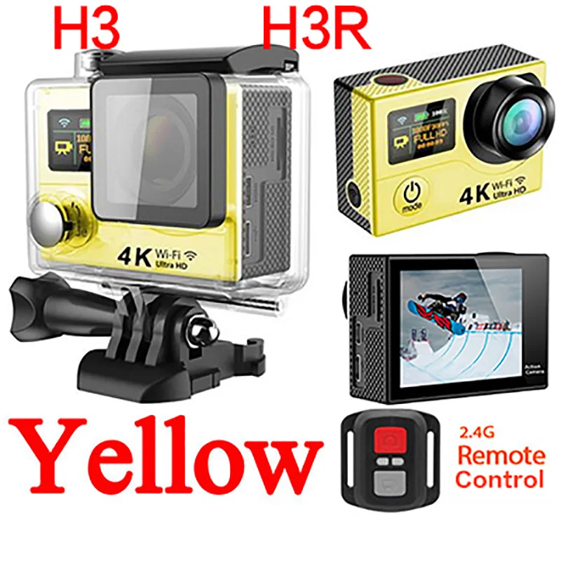 

100% H3 H3R Ultra FHD 4K Sport Action Camera remote control WiFi 1080P 170 go cam kamera Dual screen waterproof pro 4 K