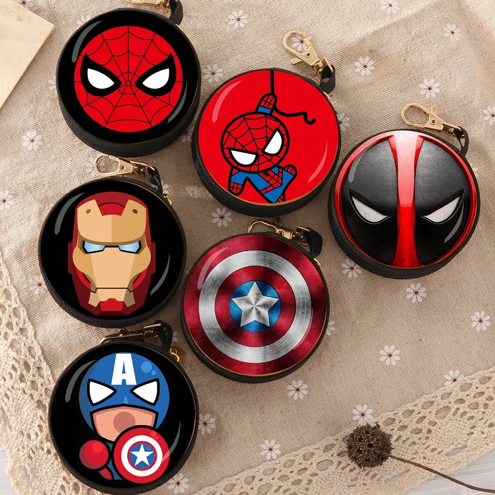 

New Avengers Cartoon Coin Purse Iron Man Hulk Captain America Key Case Wallet Children Thanos Headset Bag Coin Bag For Marvel