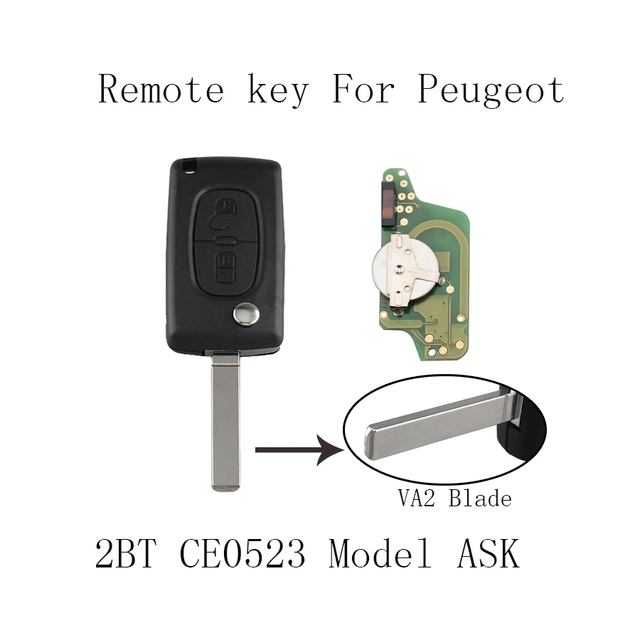 Schlüsselrohling Id46 Ce0523 Ask Peugeot Sw cc 207 308 407 607 Experte C4 C5 C6 