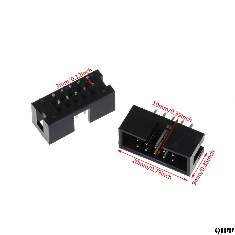 10 шт. DC3 Pin 2x5 двухрядный 2 54 мм Шаг прямой штырь мужской IDC Box коннектор