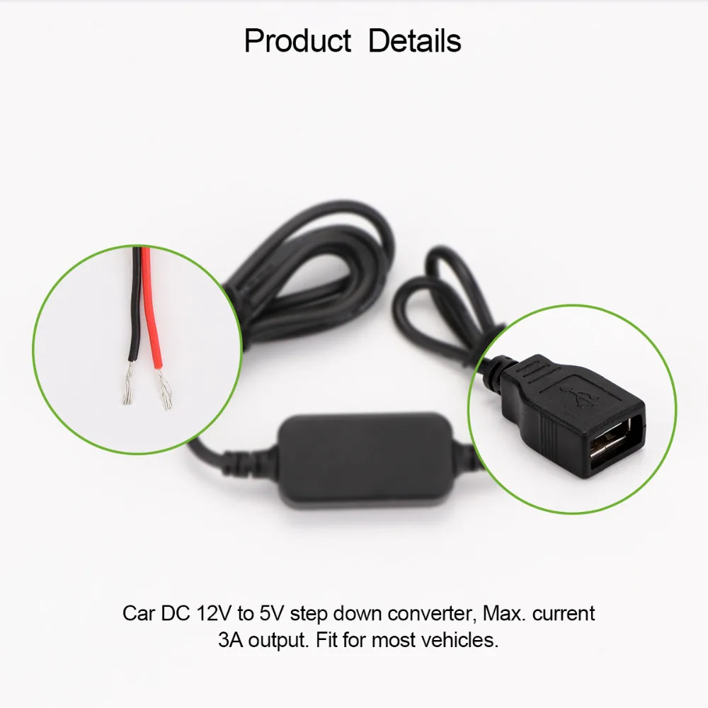 Onever 15 Вт USB адаптер напряжения преобразователь 12 В до 5 В 3 А 15 Вт USB DC-DC понижающий преобразователь понижающий модуль автомобильные аксессуары