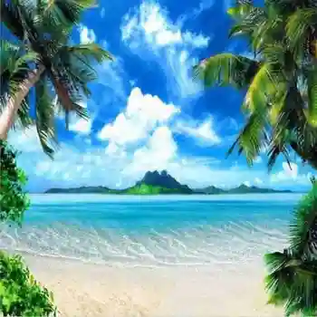 

Large 8x8FT Palm Tree Backdrop Beach Background Photography Photo Studio Props