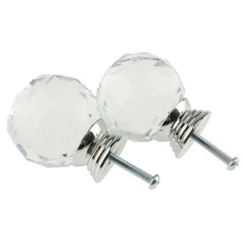 

Pack of 5 40mm Crystal Glass Cabinet Knob Drawer Pull Handle Kitchen Door Wardrobe
