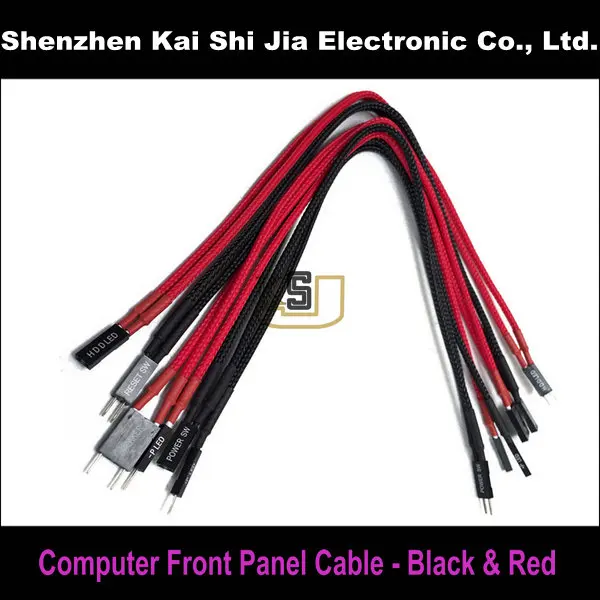 8 Pin ATX EPS CPU Black Red Sleeved Extension Cable 45cm Shakmods 2 Cable Combs