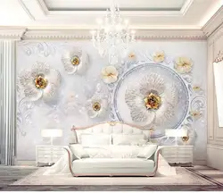 3D обои домашний Декор Гостиная облицовка стен 3D обои Рельефный цветочный узор 3D Настенные обои