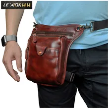 Новое качество кожи мужская мода Малый Посланник Креста тела сумка Дизайн путешествия талии пакет падения нога сумка чехол 211-5 Вт