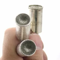 3-20mm Grit 80 Diamond Grinding Bit SPHERICAL CONCAVE Head Mounted Point Jade Carving Lapidary Tools Sculpturing Bead Stone Gems