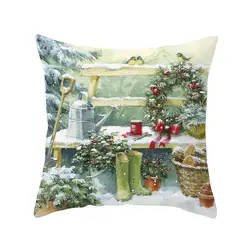 Merry Christmas супер мягкая ткань квадратный диван автомобильный мягкий чехол для подушки Рождественский домашний декоративный чехол для