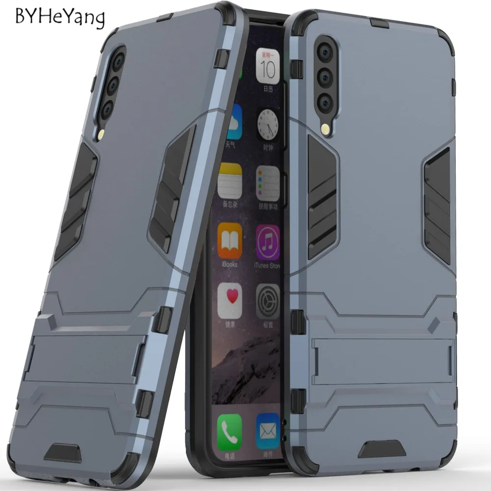 For Samsung A50 Case Slim Robot Armor Kickstand Shockproof Rubber Case for Samsung Galaxy A50 GalaxyA50 A 50 SM-A505F A505 Cover