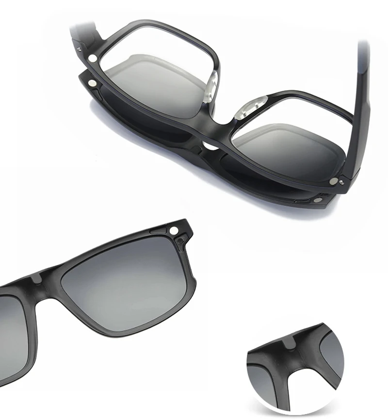 Зрелище рамки для мужчин женщин с 4 шт. клип на поляризационные солнцезащитные очки для Магнитные очки мужской близорукость компью