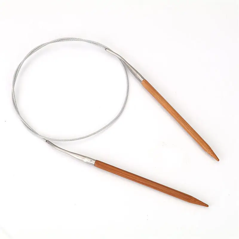 

DoreenBeads 6mm Bamboo & Stainless Steel Circular Knitting Needles Natural Weave Sweater Sewing Tools 80cm(31 4/8") long, 1 Pair
