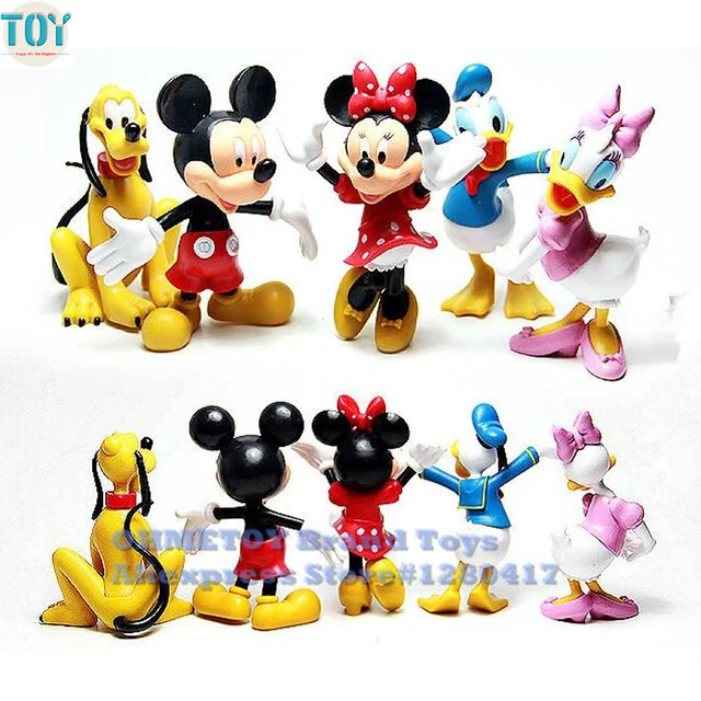 ohmetoy 5pcs mickey action figure toys daisy minnie mouse pluto dog