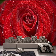 Red Rose Wallpaper And Get Free Shipping On Aliexpress Li Ti Mei Wall Painting Custom Any Size Large Wallpaper For Living Room Dream Red