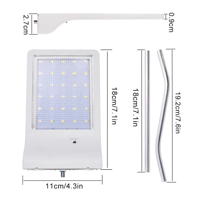 Newest 30 LED Solar Light Outdoor Waterproof LED Lamp Security Lighting Wall Sconces with Mounting Pole for Barn Porch Garage 2