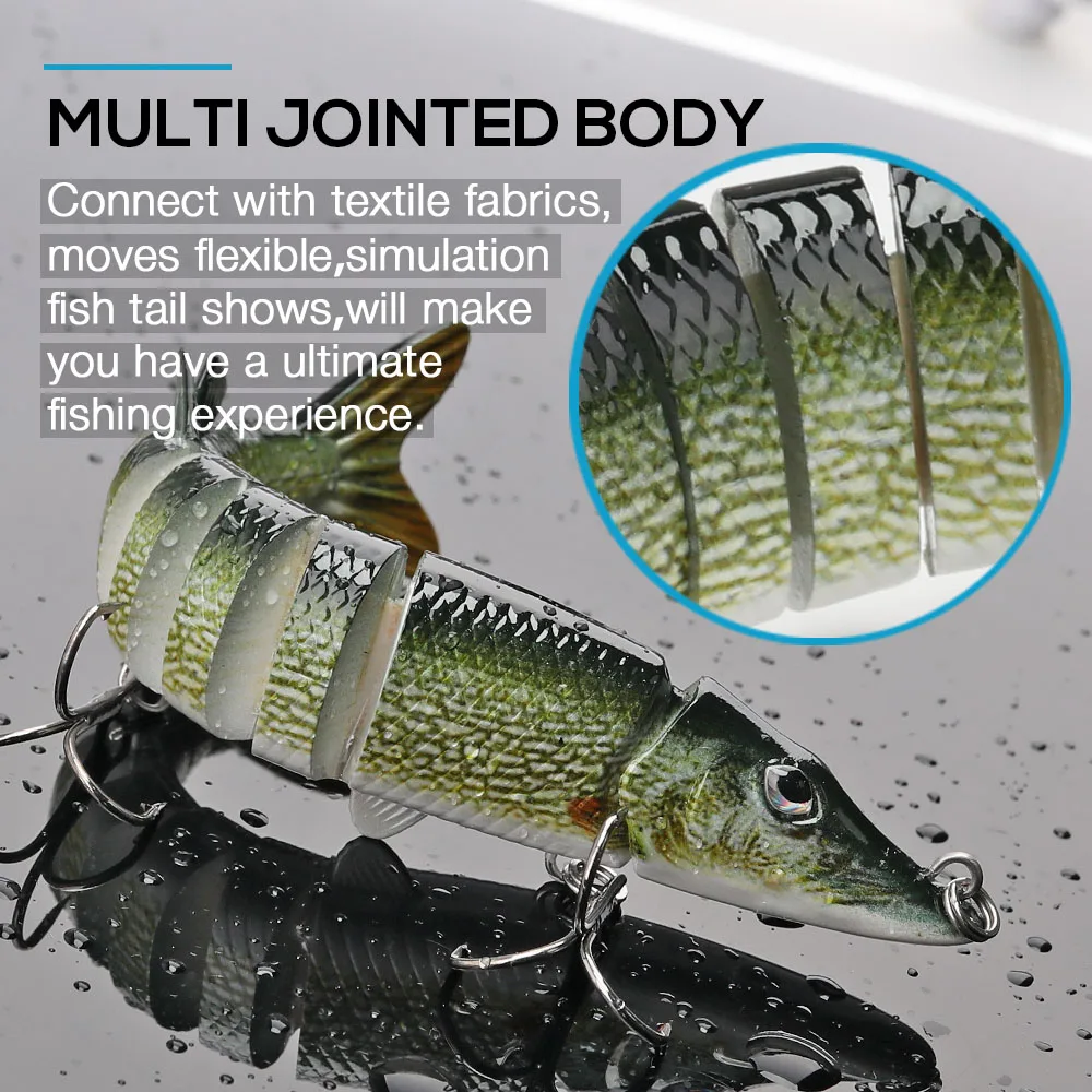 VTAVTA 12.5cm 20g 9-segement Swimbait Pike Wobblers Crankbait Fishing Lure Multi Jointed Hard Bait Musky Sinking Isca Artificial