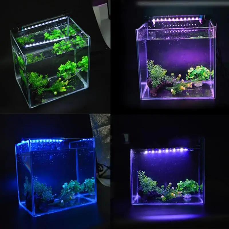 28CM LED Fish Tank Light RGB Bar Air Bubble Lamp Submersible Waterproof