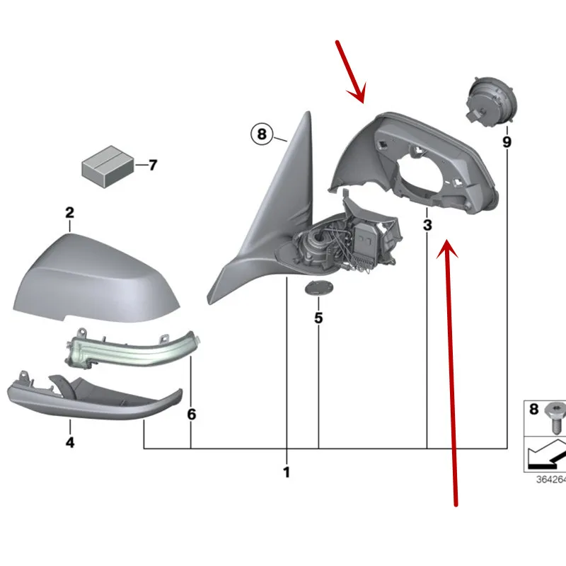 Автомобильное зеркало заднего вида Корпус Рама 320 335 328 316b mw420 425 428 430i 116i 118i 120i X1 X3 18D серии зеркало заднего вида стопорное кольцо