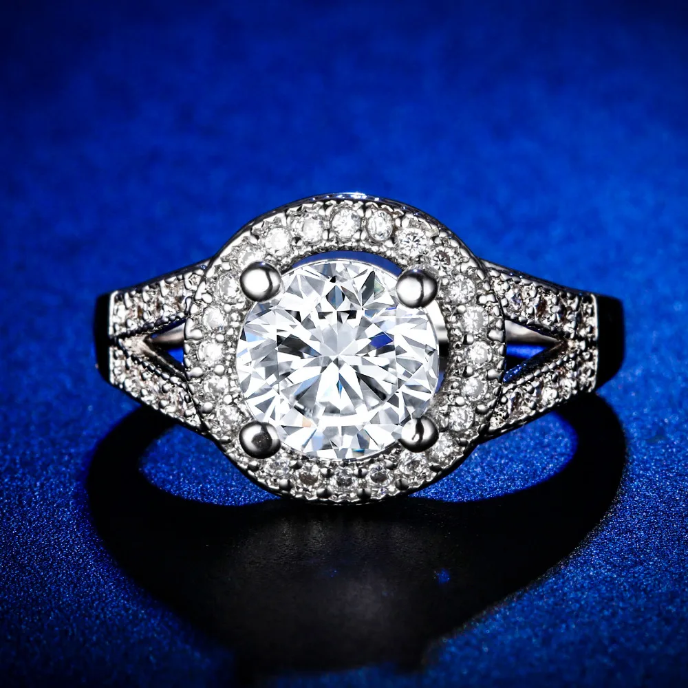 

Original Design Gorgeous cz unique style top quality round cut Ring Cubic Zirconia Hot Ins sterling silver 925