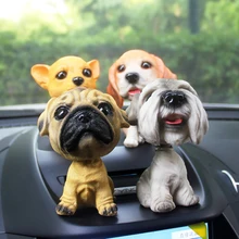 Автомобильные украшения, милые резиновые качающиеся головы, собачья кукла, автомобильные интерьерные украшения, декор для щенка, аксессуары для домашнего интерьера