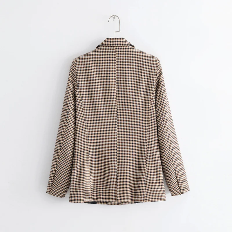Most effective 2019 spring jacket women casual plaid coat khaki womens clothing long sleeve coat women