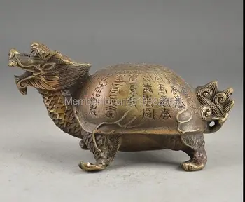 

CHINA BRASS TORTOISE SUPERB HANDWORK OLD HAMMERED STATUE DECORATED GOOD LUCKY