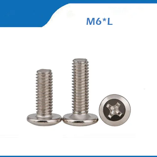 

M6*12/16/20/25..110 304 Stainless Steel Oblique Head Flattened Flat Head Cross Screw / Bookcase Children Bed Accessories
