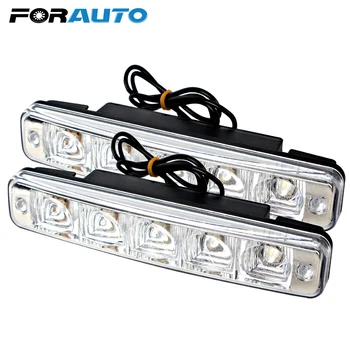 

FORAUTO Car DRL Super Bright Universal Car Lights 5 LEDs Daytime Running Light Waterproof Car Styling Auto Lamps