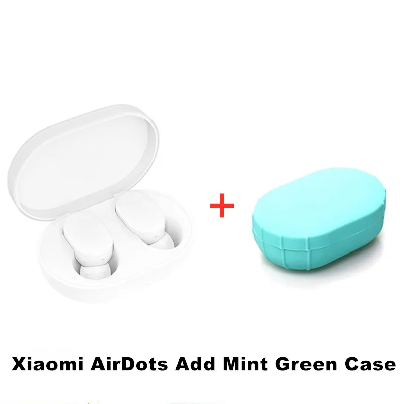 Add Mint Green Case Оригинальные наушники Xiao mi AirDots Bluetooth 5,0 Youth Edition mi True беспроводные наушники-вкладыши Bluetooth 5,0 TWS Air Dots гарнитура - Цвет: Add Mint Green Case