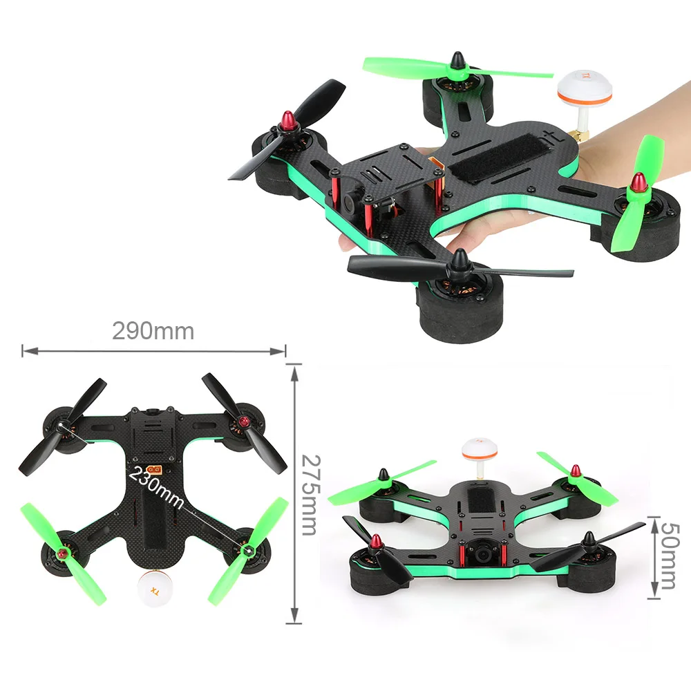 Полный углеродного волокна L230-2 230 мм 5,8G FPV гоночный Квадрокоптер с 700TVL камерой H-6S передатчиком