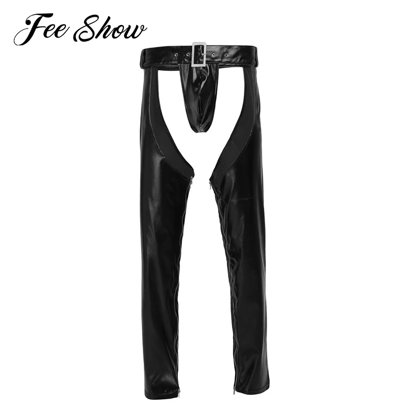 2 шт. сексуальное женское белье для геев Fuax кожаные обтягивающие штаны на молнии