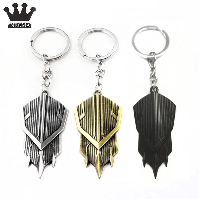 Avengers Black Panther Shield Keychain 3 Color Metal Women Men Llaveros Car Key Holder Keyring Souvenir Jewelry Gift