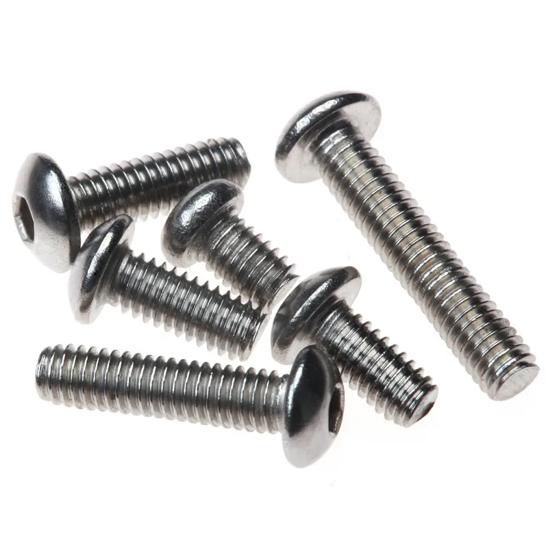 150PCS Stainless Steel M4*6/8/10/12/16/20 Hexagon Socket Round Head Cap