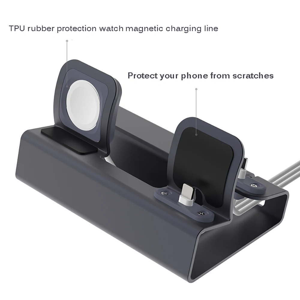Алюминиевый 3 в 1 зарядная док-станция для iPhone X XR XS Max 8 7 Apple Watch зарядное устройство Держатель для iWatch подставка Док-станция
