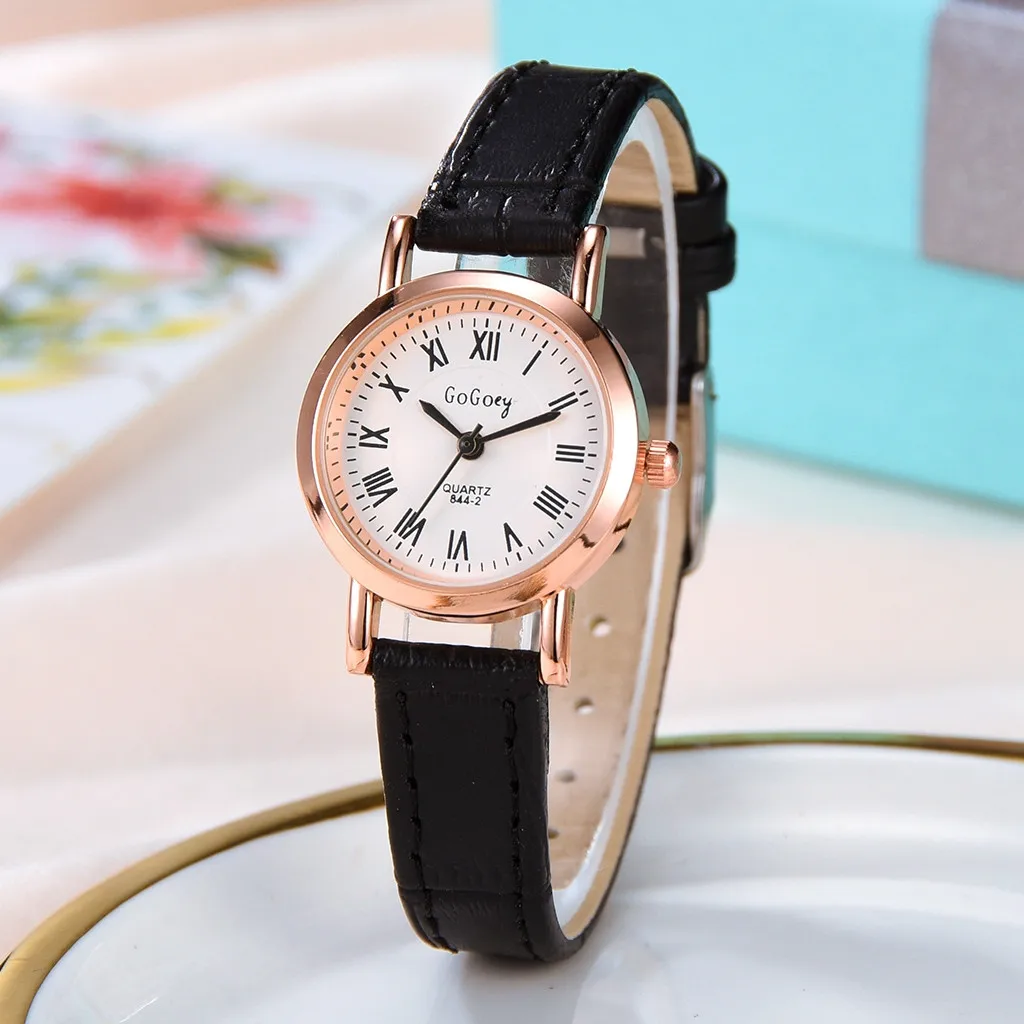 

Fashion Simple Monochrome Thin Belt Watch Leather With Small Dial ladies women Wrist watches Dress watch gifts Wrist Party