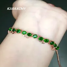 Kjjeaxcmy бутик ювелирных изделий 925 Серебро Природный диопсид Shinv браслет инкрустированные ювелирные украшения