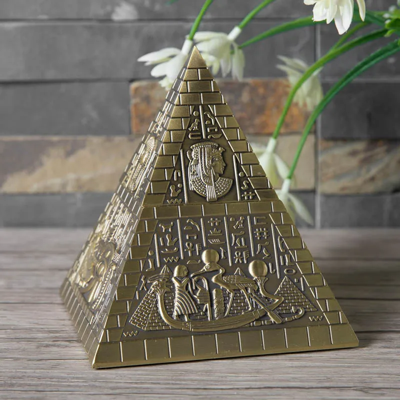 

3pcs in 1set Fashion Jewelry Box Set Vintage Home Decor Egypt Pyramid Design Gift Storage Box Metal Art Craft Trinket Decoration