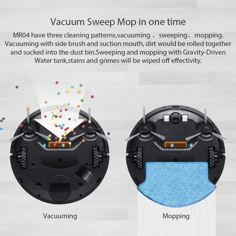 Midea Smart Robot Vacuum Cleaner MR04\\03 2in1 for Vacuum&Mop,Powerful Suction,UV Lamp with 4 Modes Robot Aspirador