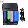 4 slots Smart USB Ladegerät für Aufladbare 1 2 V EINE AA AAA NiMh NiCd 1 5 V Alkaline 3 7 V li ion 26650 18650 batterie ladegerät|Ladegeräte| -