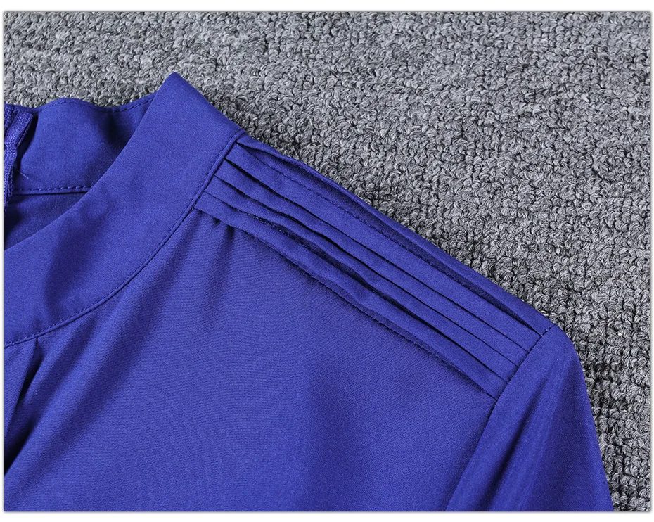 Lenshin, v-образный вырез, воротник, молния сзади, синяя рубашка для женщин, рабочая одежда, Офисная Женская блузка, профессиональный Топ с длинным рукавом