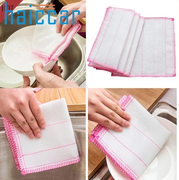 

New 1Pcs Microfiber Mop Brush cleaning cloth Double sided Dishwashing Replacement Spray Mop Household Cleaning Tool Color1O22