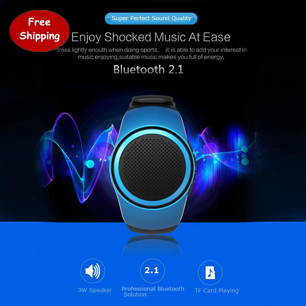 Original FM Radio Bluetooth 2.1 Smart Watch Style Music Player Speaker ...