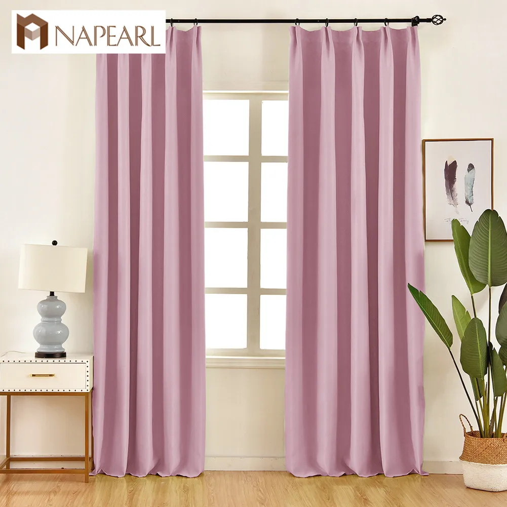 

NAPEARL 1 Piece Solid Color Green Blackout Curtains Faux Cotton Linen Curtain Elegant Window Panel High Quality Stitching Drapes
