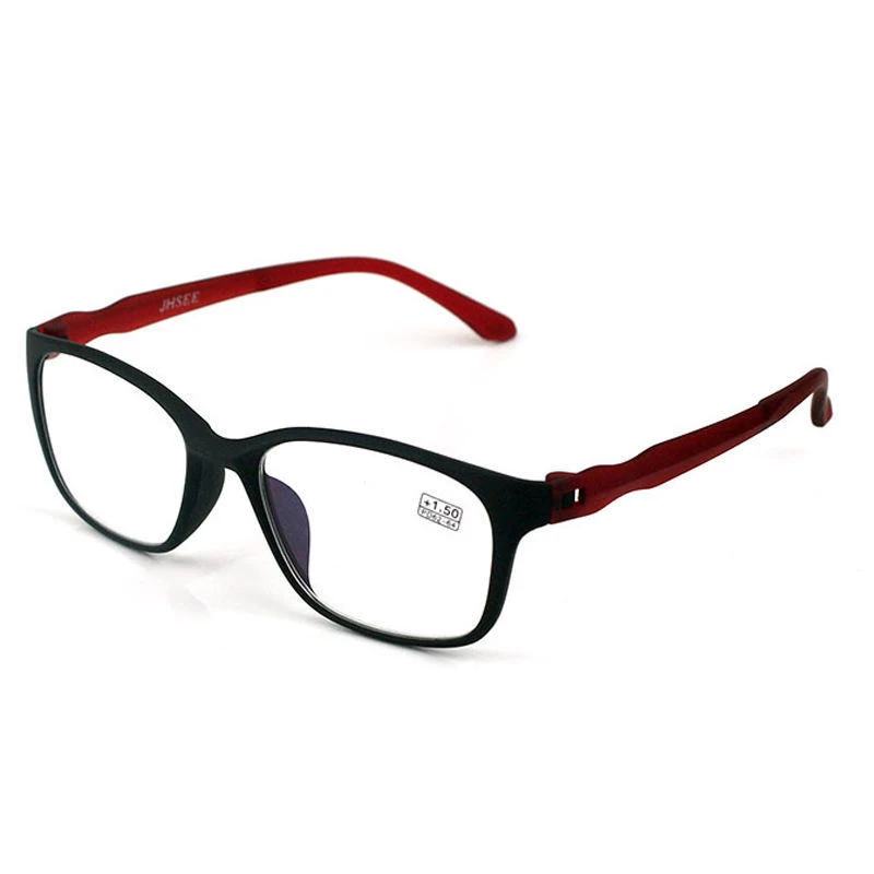 Matte Black Red Seemfly очки для чтения мужские анти-Синие лучи Пресбиопия очки Анти-усталость Компьютерные очки с+ 1,5+ 2,0+ 2,5+ 3,0+ 3,5+ 4,0 - Цвет оправы: Matte Black Red