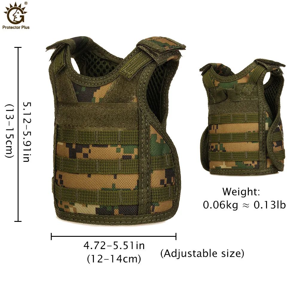 Tactical Vest Layer Military Beer Bottle Set Mini Miniature Hunting Vests Army Molle Vest Drink Set Adjustable Shoulder Straps Tactical Vest Layer Military Beer Bottle Set Mini Miniature Hunting Vests Army Molle Vest Drink Set Adjustable Shoulder Straps