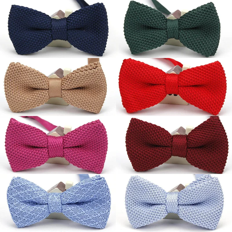 KR1086 1094 Luxury Men's Knit Bowtie Solid Color Knitting Knitted Bow ...