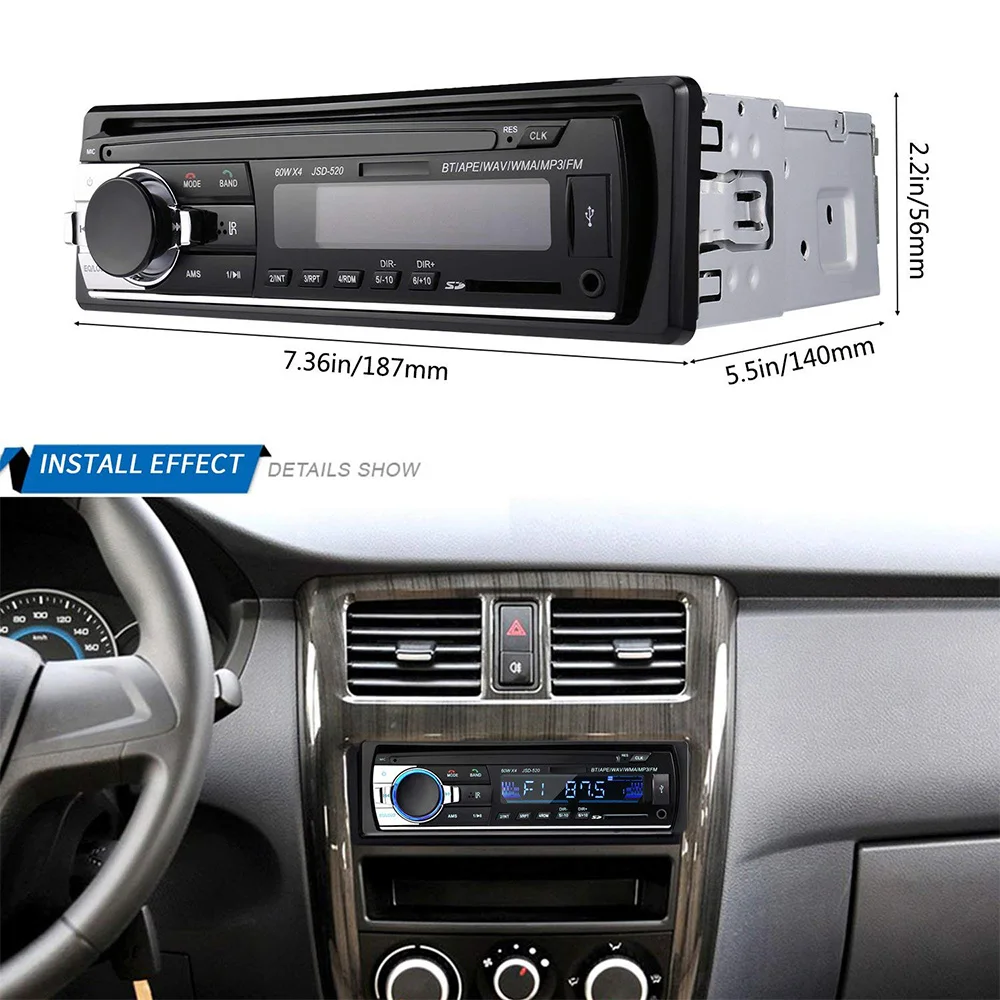 1 шт. Авторадио Bluetooth din автомобильный Аудио мультимедийный MP3 плеер приемник для