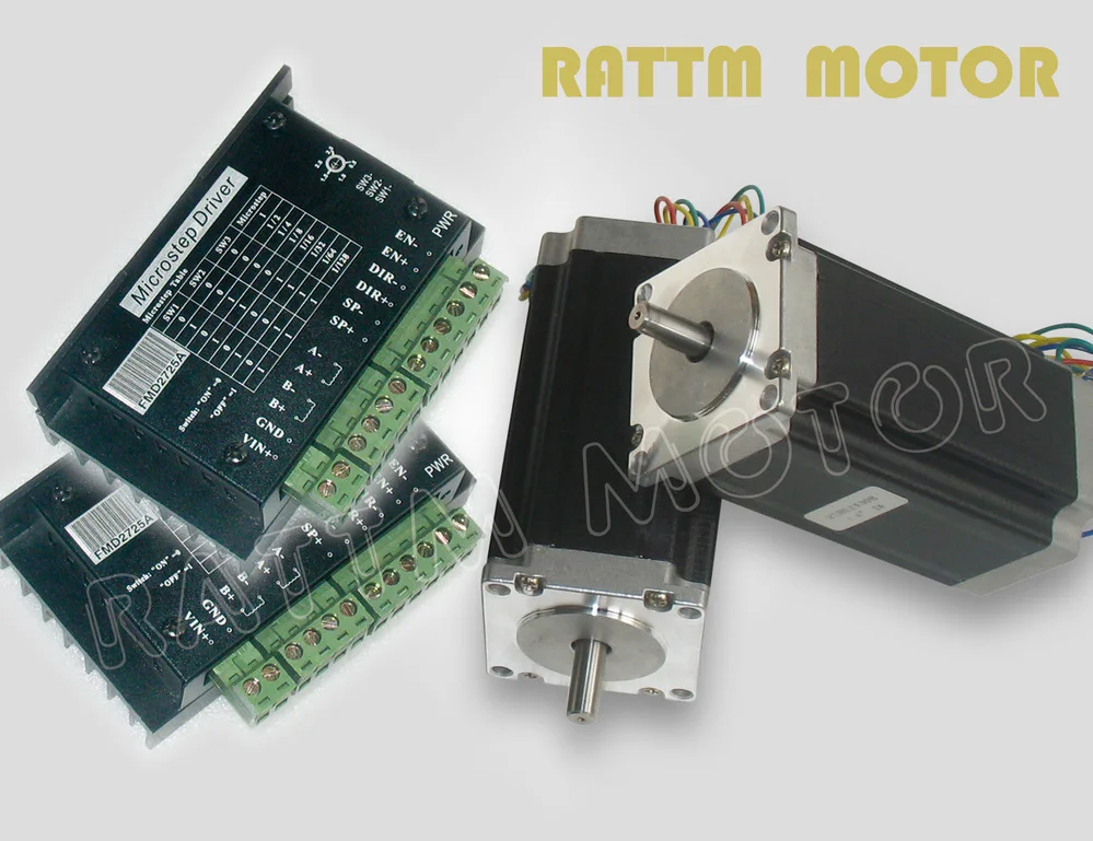 

2015 New Item 2PCS Nema23 CNC stepper motor 3.0A, 425 oz-in,112mm& Driver with 128 microstep and 2.5.5A current