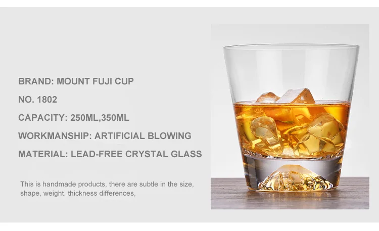 Горячая Распродажа, крепящаяся чашка Fuji, бессвинцовый кристалл, бокал для коктейля, вина, прозрачный Снежный горный бокал для пива es 250 мл/350 мл, стаканы для виски