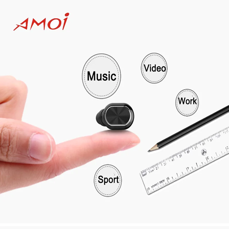 2018 Mini Q-1 Amoi гарнитура с CVC шумоподавлением ABS Материал Bluetooth 4 1 наушники для Galaxy S9 Plus