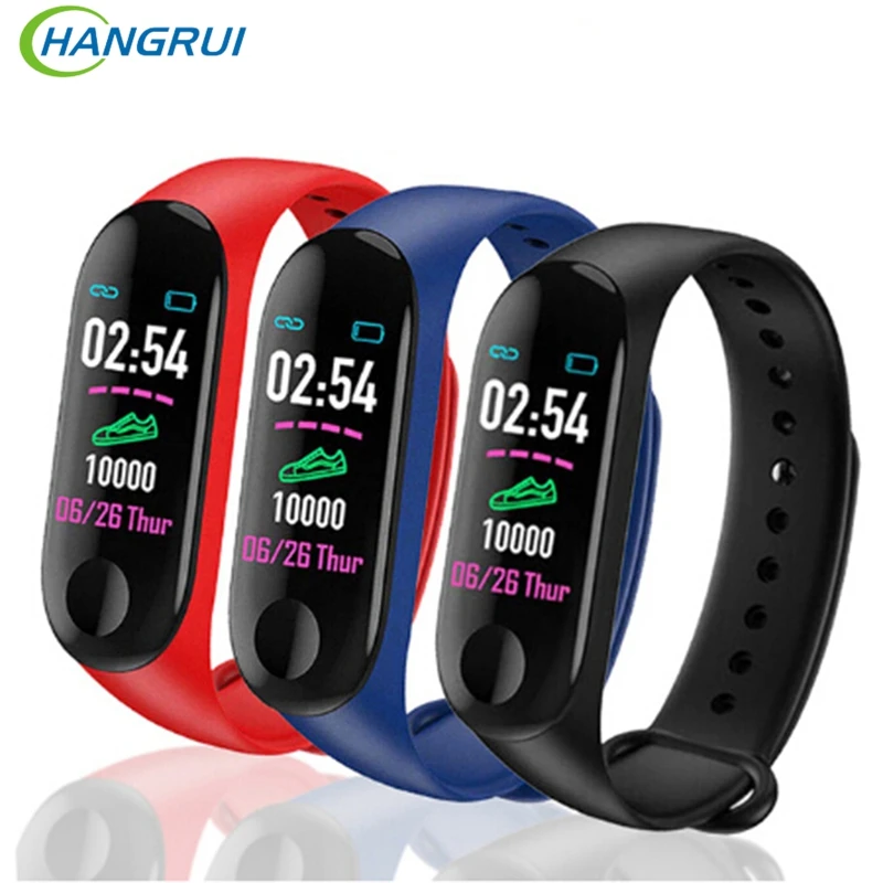 

Smart Wristband Bracelet M3 Plus Sport Waterproof Fitness Tracker Heart Rate Pressure Monitor Women Smart Band Watch PK MiBand 3